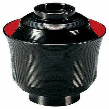 福井クラフト　TA3.2寸竹型千筋椀黒.内朱無地 33600825 【北海道・沖縄・離島配送不可】