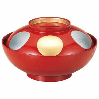 福井クラフト　45仙才煮物椀朱日月高台内金朱 12017260 【北海道・沖縄・離島配送不可】