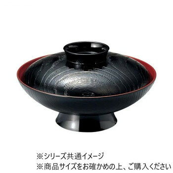 福井クラフト　6寸桐杢煮物椀 黒内朱 33100620