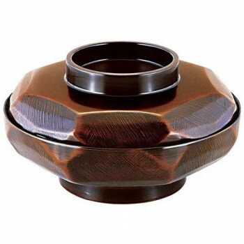 福井クラフト　6寸荒彫亀甲平丼(蓋親)　栃内黒 42010810 【北海道・沖縄・離島配送不可】