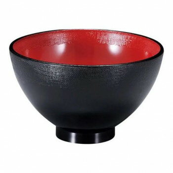 福井クラフト　布着せ茶づけ椀　黒内朱 31006950 【北海道・沖縄・離島配送不可】