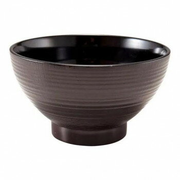 福井クラフト　5寸木目乱筋丼 新溜内黒 45150850 【北海道・沖縄・離島配送不可】