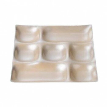 福井クラフト　25cm角ABS7点プレート黄金銀彩(裏黒) 55202720 【北海道・沖縄・離島配送不可】