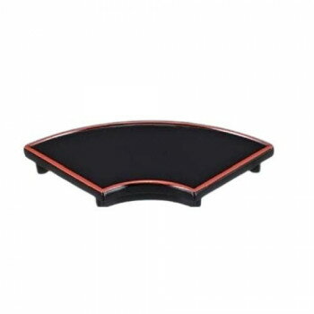 福井クラフト　1/2ミニ扇子皿 黒天朱 51015860 【北海道・沖縄・離島配送不可】