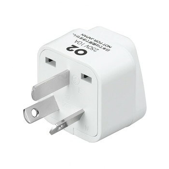 電気製品や変圧器のプラグ形状を海外のコンセントに合わせたい時に使用します。※日本国内にて本品を使用する事はできません。※本品は日本の電気製品を海外で使う為のプラグアダプターです。※本品は電圧の変換はできません。※電圧の変換が必要な場合は別途変圧器が必要です。サイズ：W36×H50×D36mm個装サイズ：8×20×5cm重量：約29g個装重量：50g仕様：プラグ形状:O2タイプ主なO2タイプ使用国:中国定格入力電流(A):250V10A生産国：中国