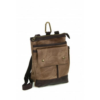 優美社 1854-00 CUBIC CORE （キュービックコア） フラップ付きデニムPUシザーバッグ ブラウン 【北海道・沖縄・離島配送不可】