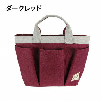 Shopping Bags, Ecology Bags - 優美社　4069-00　Cacha Cacha （カチャカチャ） スリーポケット　ランチバッグ ダークレッド 【北海道・沖縄・離島配送不可】