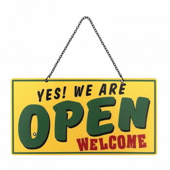 メタルOPEN/CLOSEサイン RESUME TIME GR/YE DE057552 【北海道・沖縄・離島配送不可】