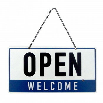 メタルOPEN/CLOSEサイン RESUME TIME RD/BL DE057583 【北海道・沖縄・離島配送不可】