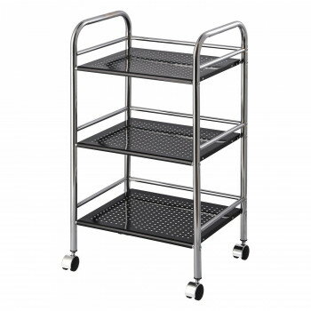 不二貿易 C/D:93396 マルチワゴン3段 BK/CR 93396 【北海道・沖縄・離島配送不可】