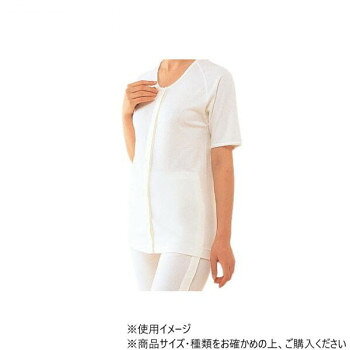 前開きの丸型マジックが付いております。ワンタッチの肌着です。ボタンをかける手間を全面解消した、丸型マジック式ボタン肌着。※蛍光剤は一切使用していません。サイズ：LL個装サイズ：26.8×20.8×2.2cm重量：個装重量：136g素材・材質：綿100%仕様：衿・袖口:ピコレース付生産国：日本