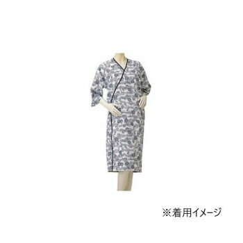 神戸生絲　婦人ガーゼ合わせ(ラグラン袖・湯上り)M No.72 コン 花柄 【北海道・沖縄・離島配送不可】(4.0)