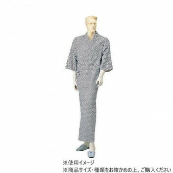 神戸生絲　紳士セパレートねまき(ラグラン袖)フリー No.29 コン 幾何柄 【北海道・沖縄・離島配送不可】