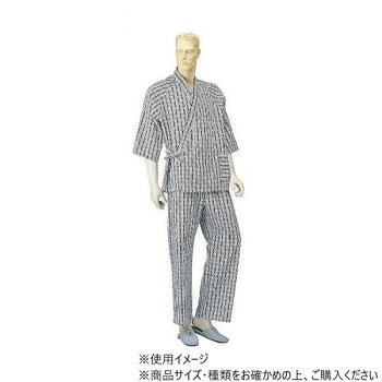 神戸生絲　紳士パジャマ型ねまき(ラグラン袖・おくつろ着)L No.32 コン 幾何柄 【沖縄配送不可】