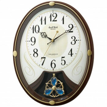 リズム 電波メロディ掛時計スモールワールドリリィN 4MN554RH06 2049-042 【北海道・沖縄・離島配送不可】