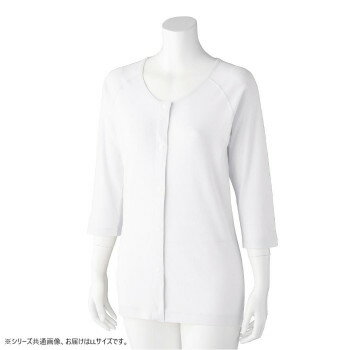 ケアファッション 7分袖ホックシャツ(2枚組)(婦人) ホワイト LL 8986813 【北海道・沖縄・離島配送不可】