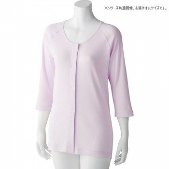 ケアファッション 7分袖ワンタッチシャツ(2枚組)(婦人) ラベンダー 3L 9800425 【北海道・沖縄・離島配送不可】