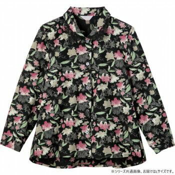 ケアファッション ワンタッチテープ後ろ長めブラウス(婦人) ブラック L 82058122 【北海道・沖縄・離島配送不可】