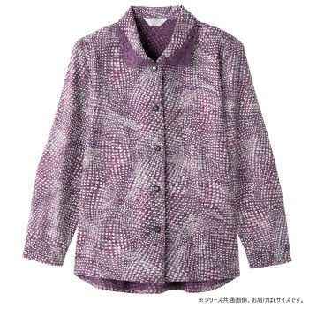 ケアファッション ワンタッチテープ後ろ長めブラウス(婦人) 赤パープル L 82058212 【北海道・沖縄・離島配送不可】