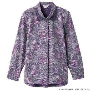 ケアファッション ワンタッチテープ後ろ長めブラウス(婦人) 青パープル L 82058222 【北海道・沖縄・離島配送不可】