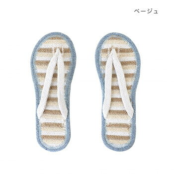リサイクルコットンサンダル S ボーダー ベージュ 14223546081