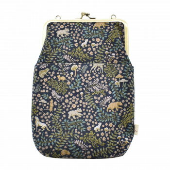 Ripple×LIBERTY がま口2WAY ショルダーバッグ 森と動物 ネイビー GA29-LI003 【北海道・沖縄・離島配送不可】