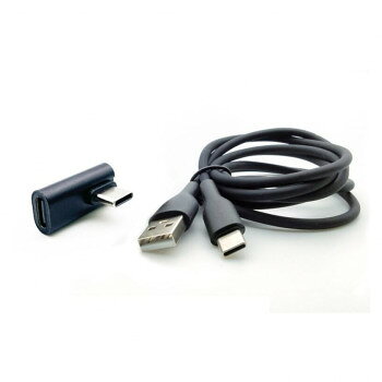 アークス(axs) L型USB変換コネクタ Type-CType-C　USB-A/Cシリコンケーブル付き X-346