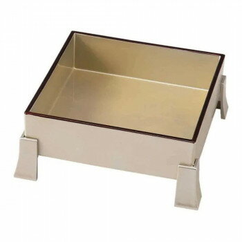 5寸角足付珍味箱　パールシルバー天べっ甲　55204650 【北海道・沖縄・離島配送不可】