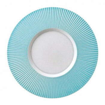 （食洗機対応）28cmタービンプレート　リムブルー内パール(裏白)　75020280 【北海道・沖縄・離島配送不可】