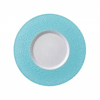 （食洗機対応）28cmムーンプレート　リムブルー内パール(裏白)　75020390 【北海道・沖縄・離島配送不可】