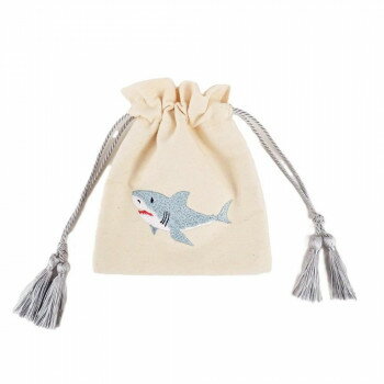 アニマル刺繍巾着ポーチ3 03/サメ F248009-03 【北海道・沖縄・離島配送不可】
