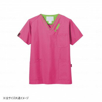 フォーク スクラブ チェリーピンク×ライム L 7042SC-13 975605 【北海道・沖縄・離島配送不可】