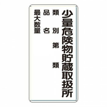 ユニット 危険物標識 少量危険物貯蔵取扱所類別… 319-08 【北海道・沖縄・離島配送不可】