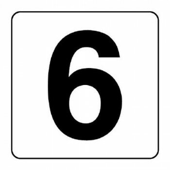 ユニット 番号札ステッカー 6 (中) 5枚入 844-86 【北海道・沖縄・離島配送不可】