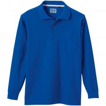 桑和 50590 長袖ポロシャツ(胸ポケット付き) LLサイズ ブルー(8) G.GROUND 【北海道・沖縄・離島配送不可】