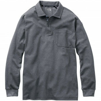桑和 7325-50 長袖ポロシャツ(胸ポケット付き) Sサイズ ダークグレー(35) G.G. 【北海道・沖縄・離島配..