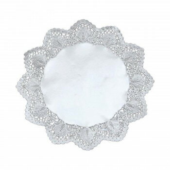 ドイリー　銀丸型レースペーパー　(100枚入)　8号　XLC2204 【北海道・沖縄・離島配送不可】