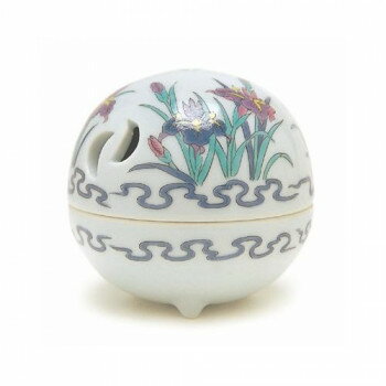 日本香堂 香炉 錦菖蒲 丸 有田焼 79116 【北海道・沖縄・離島配送不可】