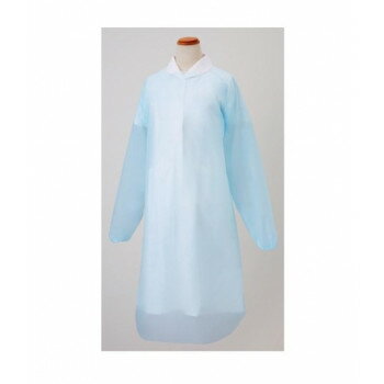 ハクゾウメディカル ハクゾウプラスチックガウンFE ゴムそでタイプ ブルー 30枚入 3087622 【北海道・沖縄・離島配送不可】