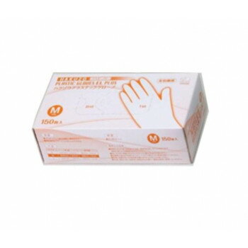 ハクゾウメディカル ハクゾウプラスチックグローブELプラス パウダーフリー M 150枚入 3024334 【北海道・沖縄・離島配送不可】
