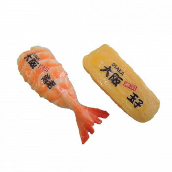 日本職人が作る 食品サンプル ご当地寿司キーホルダー大阪 海老・玉子 IP-576 【北海道・沖縄・離島配送不可】