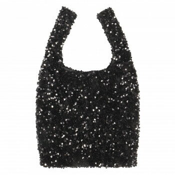 Shopping Bags, Ecology Bags - DAICO Pisoraro(ピソラロ) スパンコールミニバッグ ブラック PR209 【北海道・沖縄・離島配送不可】