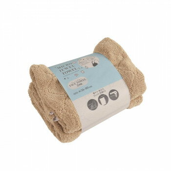 ジュエルマイクロフェイスタオル2枚組 ブラウン ZGMF-N78-2(6)BR 【北海道・沖縄・離島配送不可】