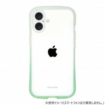 iPhone16専用背面型ケース Chrome-gradation White Mint iP24-61-CHCG06 