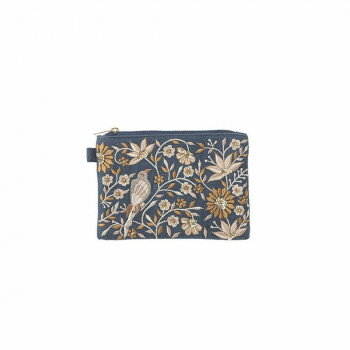 東京かんかん 花鳥ビーズ刺繍ティッシュポーチ ネイビー M42-2700NV 【北海道・沖縄・離島配送不可】