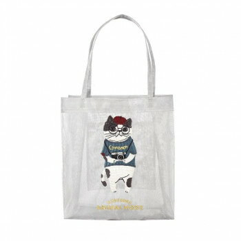 クスグルジャパン アニマルモード ミニトートバッグ シナモン柄 シルバー 25-8151 【北海道・沖縄・離島配送不可】