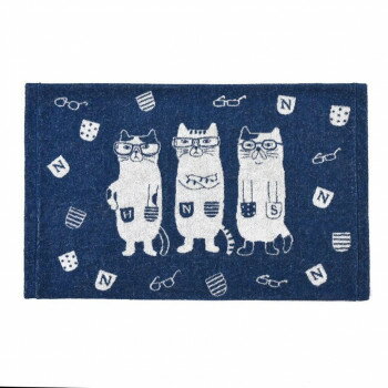 クスグルジャパン ジャガード織りののびのびパイルまくらカバー ネコまるけ柄 コン 24-7574 【北海道・..