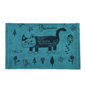 クスグルジャパン ジャガード織りののびのびパイルまくらカバー マチルダさん柄 ブルーグリーン 24-757..