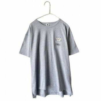 クスグルジャパン 天竺ニット ラフサイズTシャツ はらぺこミチョロ柄 杢グレー 24-7129 【北海道・沖縄・離島配送不可】