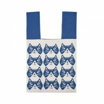 クスグルジャパン クスグル ニット・トートバッグ ミチョロ柄 ブルー 24-7081 【北海道・沖縄・離島配送不可】